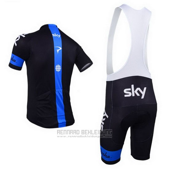 2013 Fahrradbekleidung Sky Blau und Shwarz Trikot Kurzarm und Tragerhose - zum Schließen ins Bild klicken